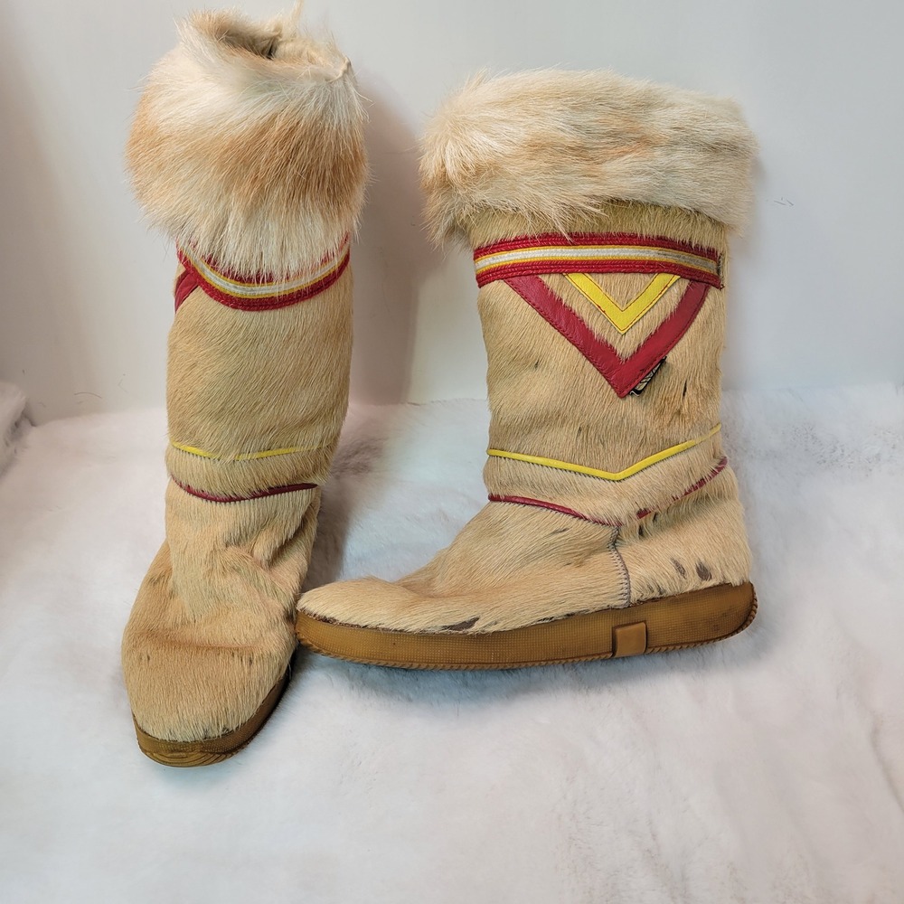 Authentic Fur Trimmed Boots vintage made in‎ Italy